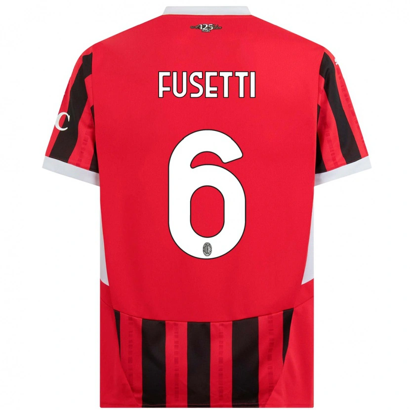 Danxen Hombre Camiseta Laura Fusetti #6 Rojo Negro 1ª Equipación 2024/25 La Camisa