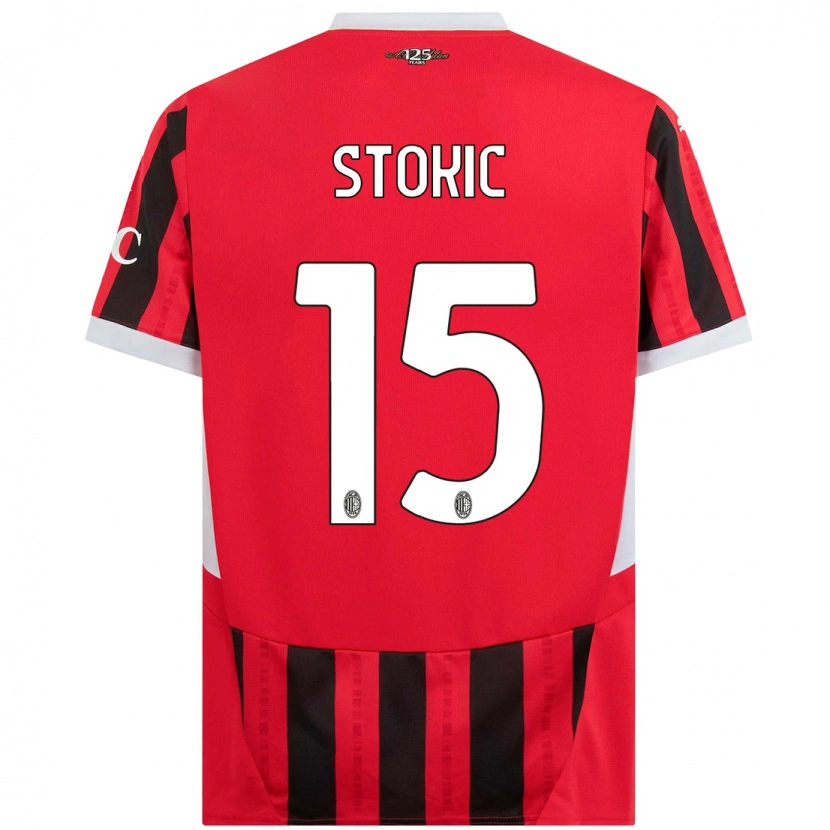 Danxen Hombre Camiseta Sara Stokić #15 Rojo Negro 1ª Equipación 2024/25 La Camisa