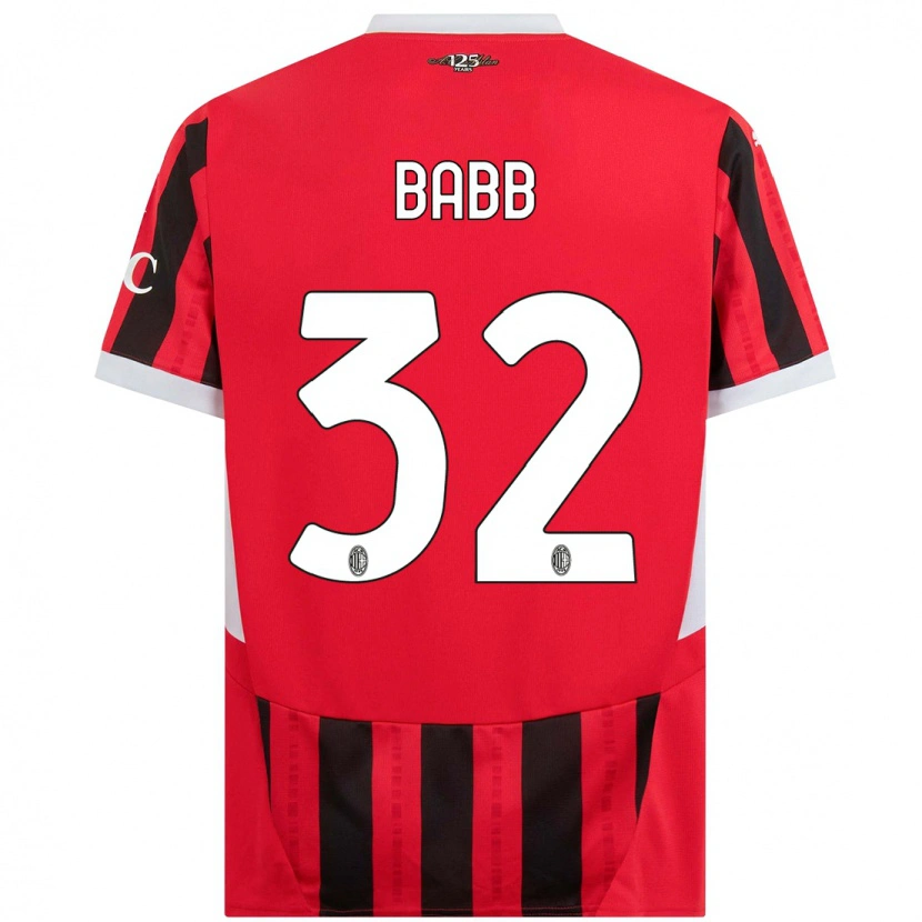 Danxen Hombre Camiseta Selena Babb #32 Rojo Negro 1ª Equipación 2024/25 La Camisa