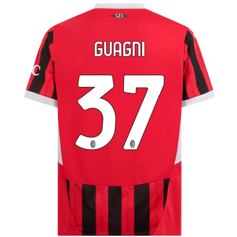 Danxen Hombre Camiseta Alia Guagni #37 Rojo Negro 1ª Equipación 2024/25 La Camisa