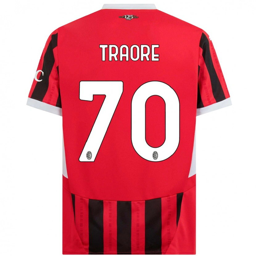 Danxen Hombre Camiseta Chaka Traorè #70 Rojo Negro 1ª Equipación 2024/25 La Camisa