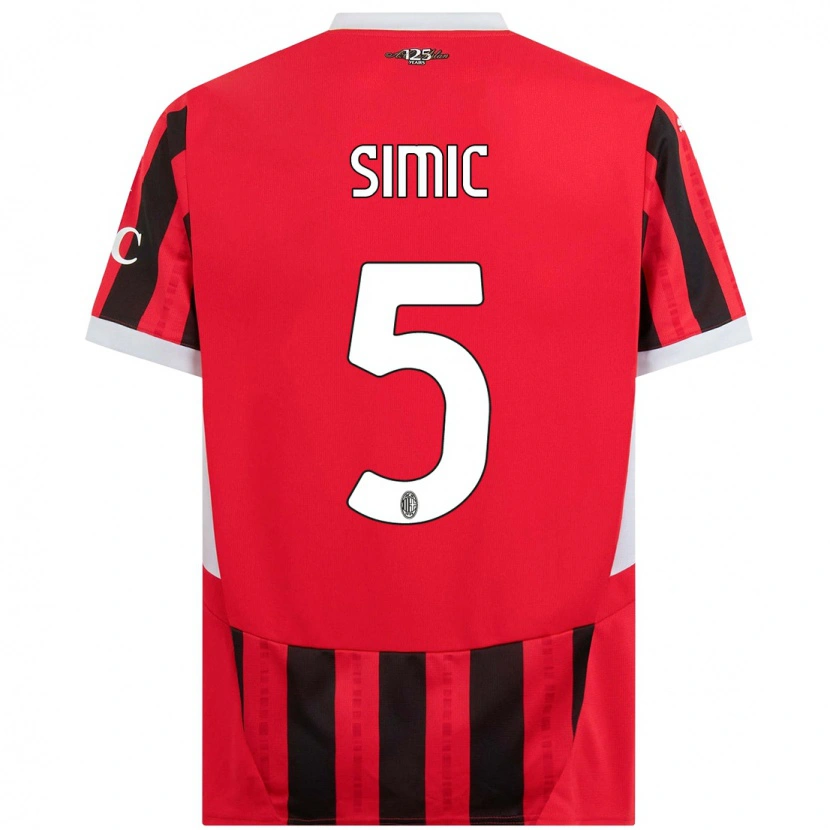 Danxen Hombre Camiseta Jan-Carlo Simic #5 Rojo Negro 1ª Equipación 2024/25 La Camisa