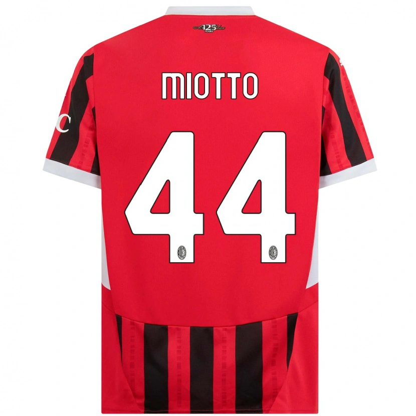 Danxen Hombre Camiseta Giorgia Miotto #44 Rojo Negro 1ª Equipación 2024/25 La Camisa