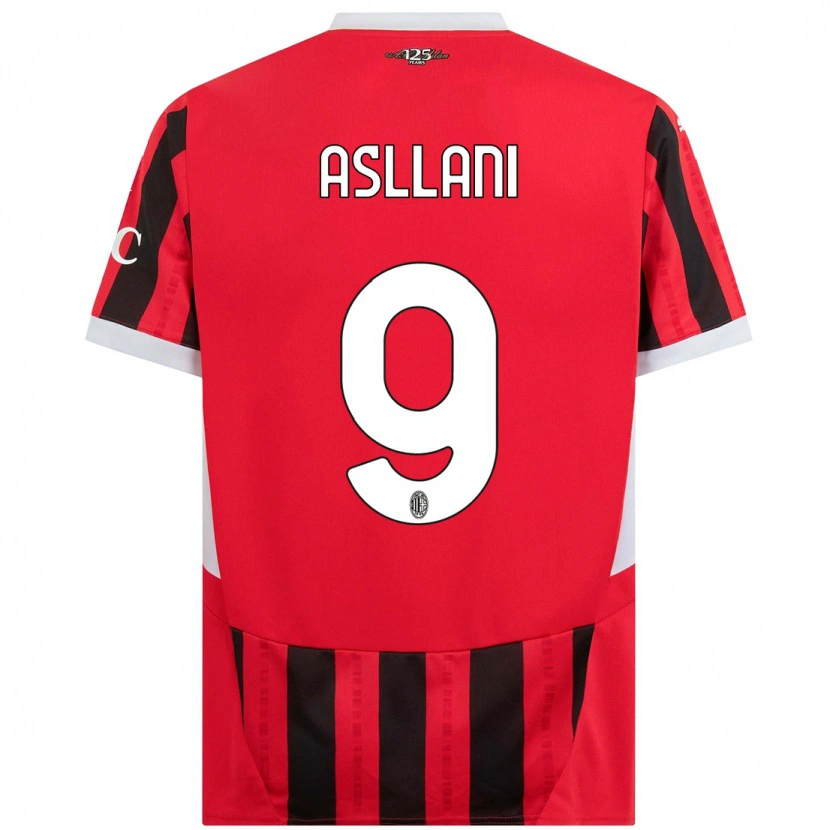 Danxen Hombre Camiseta Kosovare Asllani #9 Rojo Negro 1ª Equipación 2024/25 La Camisa