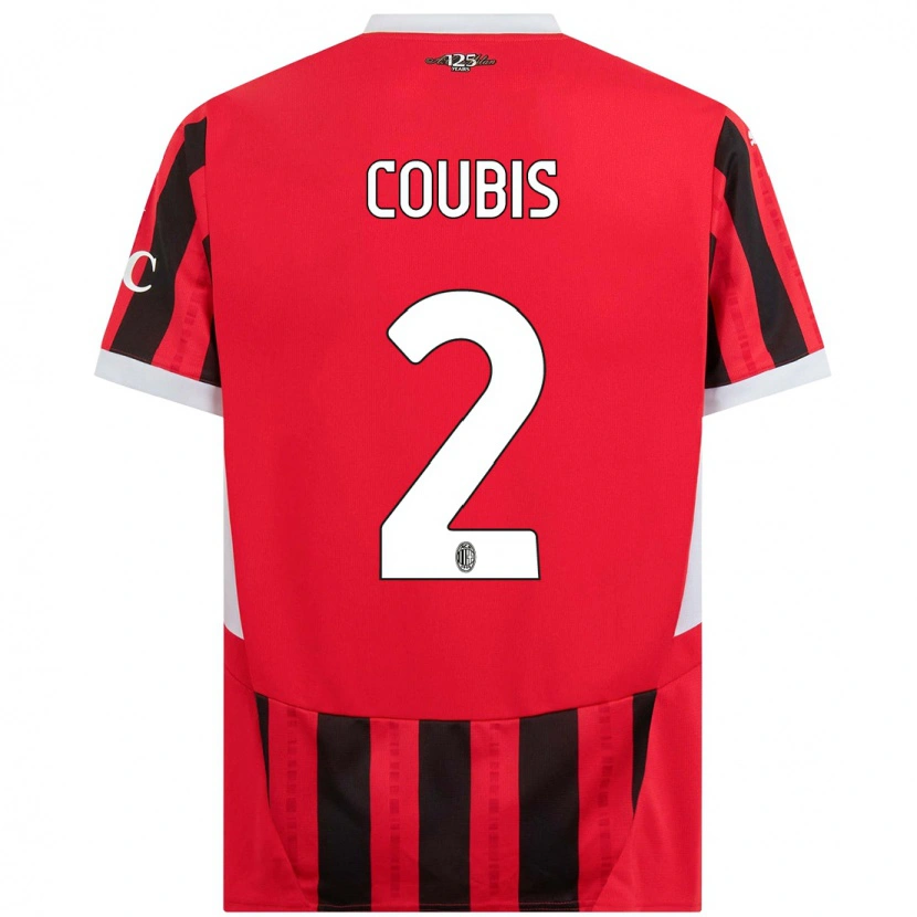 Danxen Hombre Camiseta Andrei Coubis #2 Rojo Negro 1ª Equipación 2024/25 La Camisa