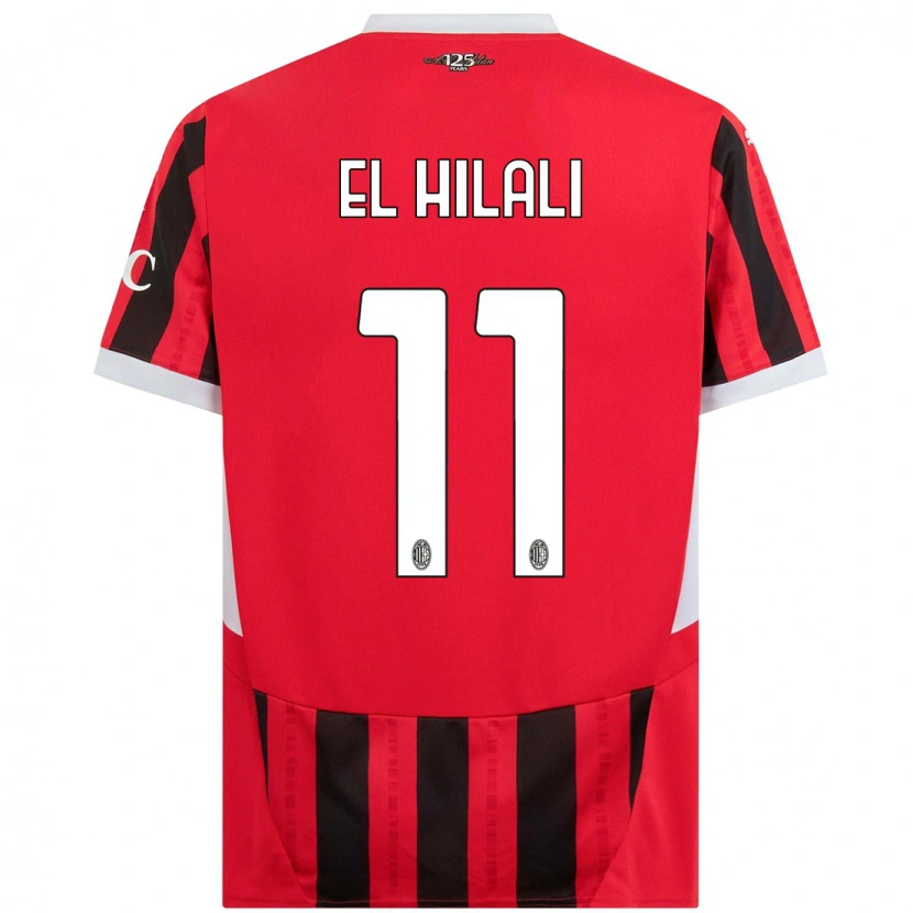 Danxen Hombre Camiseta Youns El Hilali #11 Rojo Negro 1ª Equipación 2024/25 La Camisa