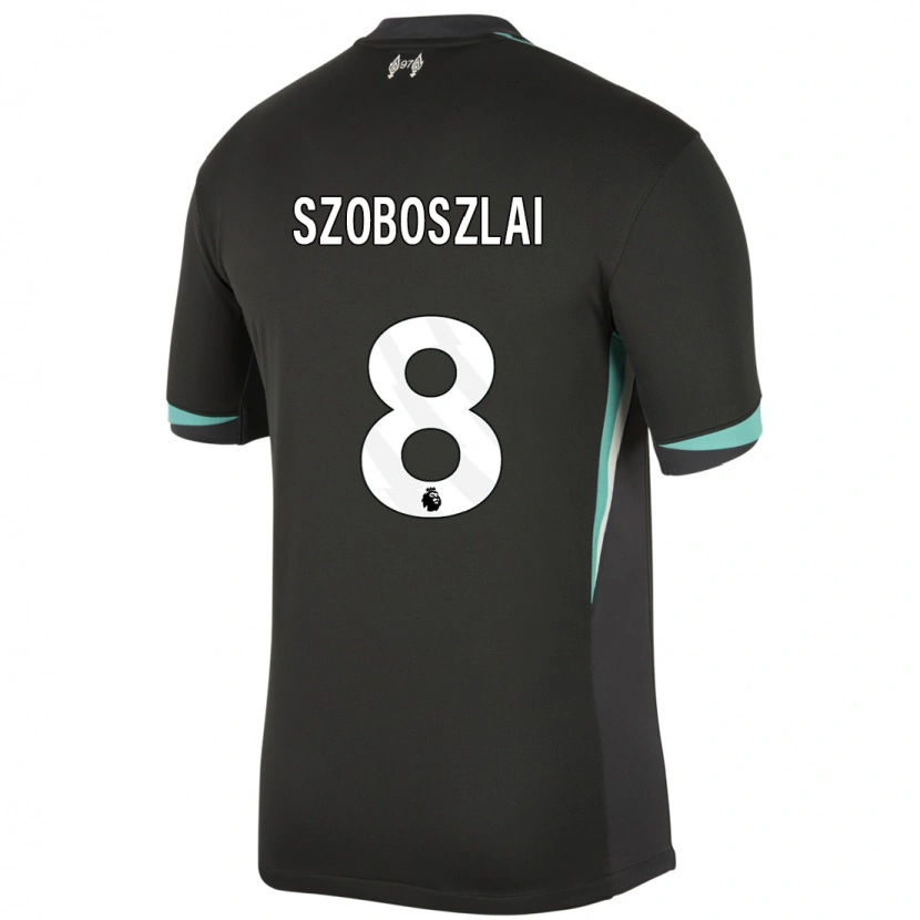 Danxen Hombre Camiseta Dominik Szoboszlai #8 Negro Antracita Blanco 2ª Equipación 2024/25 La Camisa