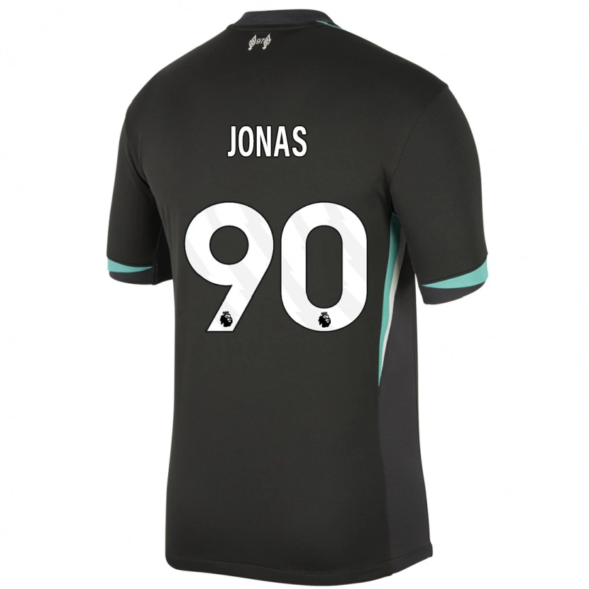 Danxen Hombre Camiseta Lee Jonas #90 Negro Antracita Blanco 2ª Equipación 2024/25 La Camisa