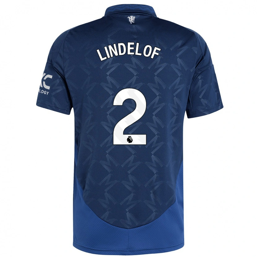 Danxen Hombre Camiseta Victor Lindelöf #2 Índigo 2ª Equipación 2024/25 La Camisa