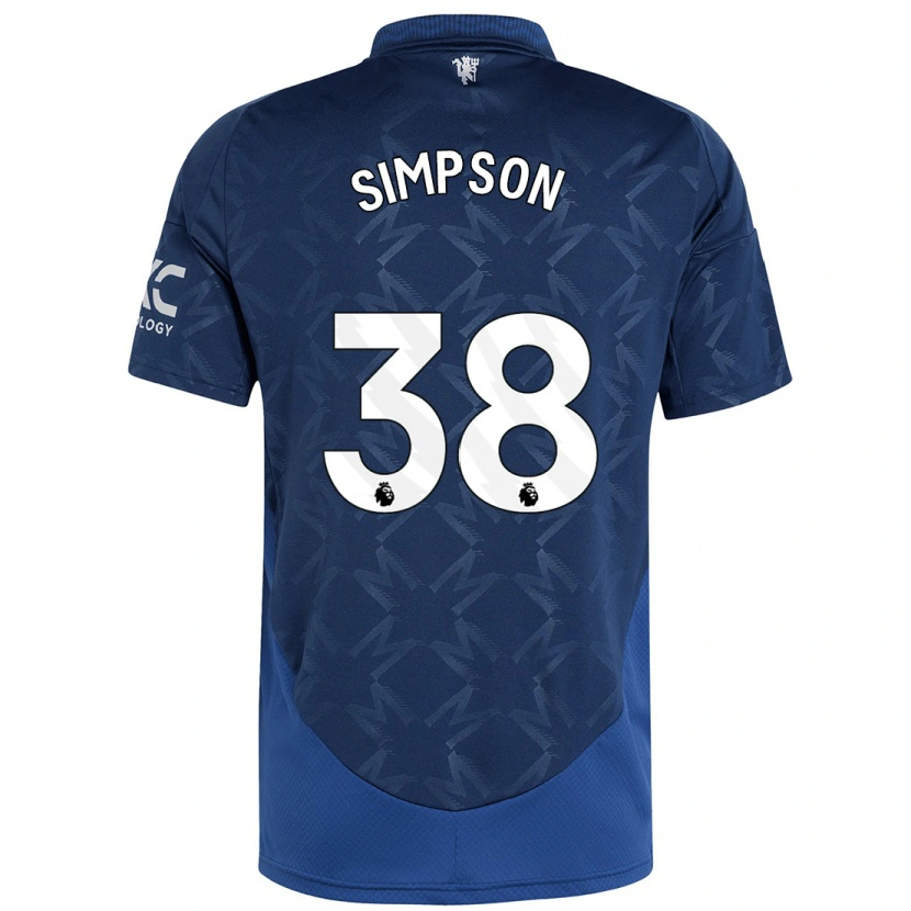 Danxen Hombre Camiseta Jess Simpson #38 Índigo 2ª Equipación 2024/25 La Camisa