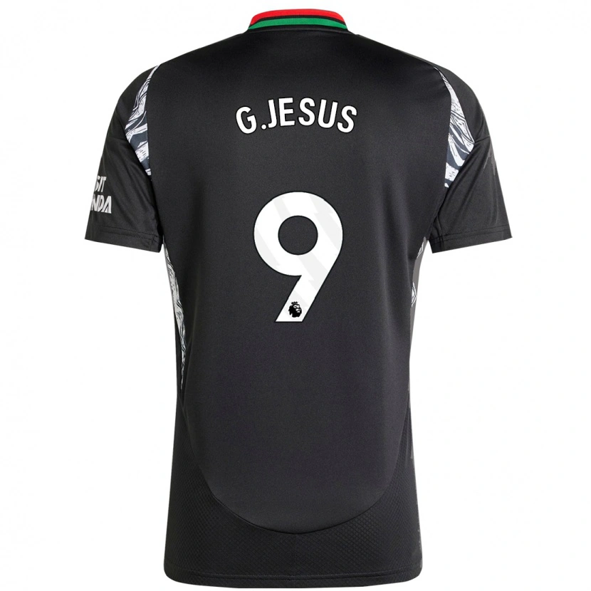 Danxen Hombre Camiseta Gabriel Jesus #9 Negro 2ª Equipación 2024/25 La Camisa