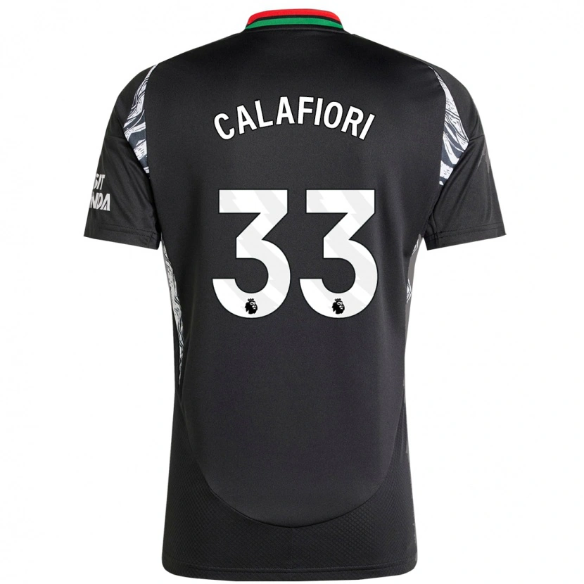 Danxen Hombre Camiseta Riccardo Calafiori #33 Negro 2ª Equipación 2024/25 La Camisa