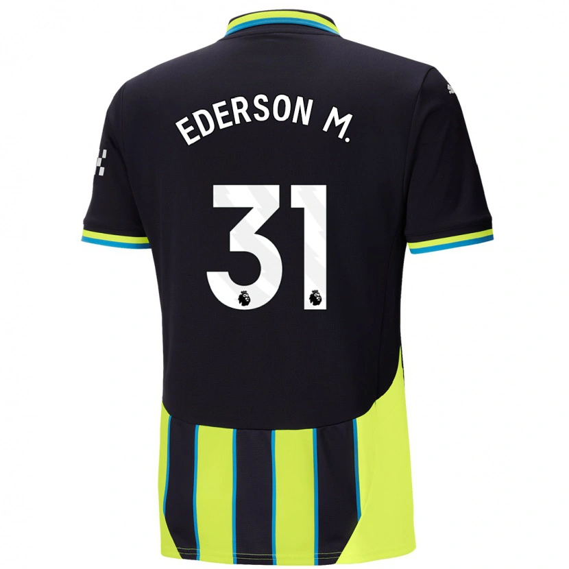 Danxen Hombre Camiseta Ederson #31 Azul Amarillo 2ª Equipación 2024/25 La Camisa