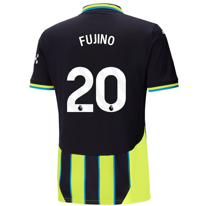 Danxen Hombre Camiseta Aoba Fujino #20 Azul Amarillo 2ª Equipación 2024/25 La Camisa