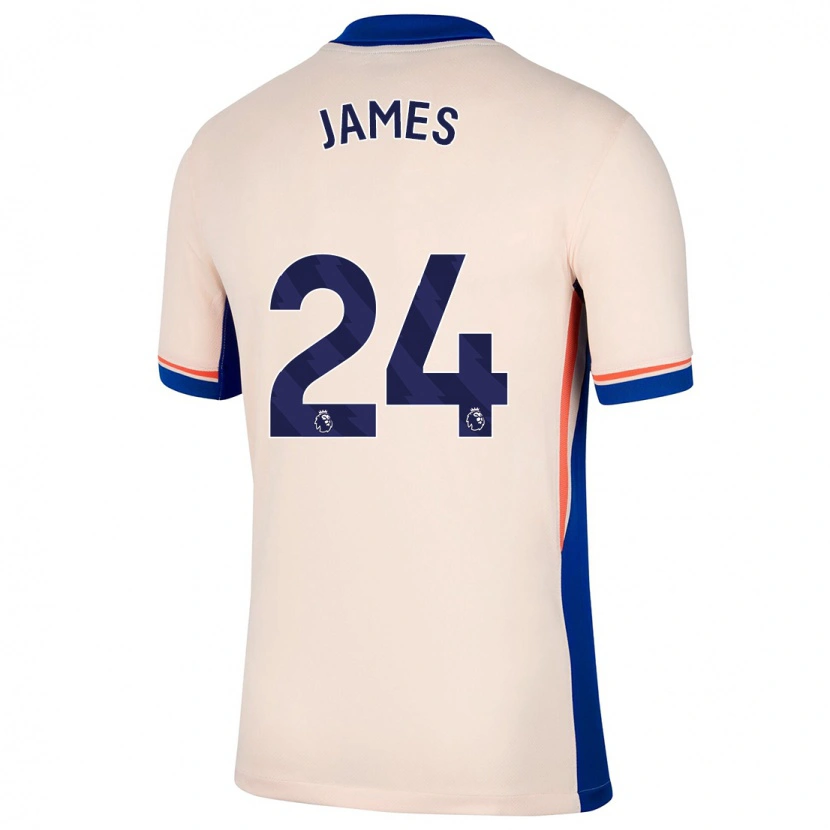 Danxen Hombre Camiseta Reece James #24 Beige Claro 2ª Equipación 2024/25 La Camisa