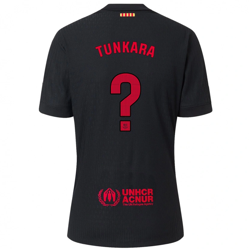 Danxen Hombre Camiseta Ebrima Tunkara #0 Negro Rojo 2ª Equipación 2024/25 La Camisa