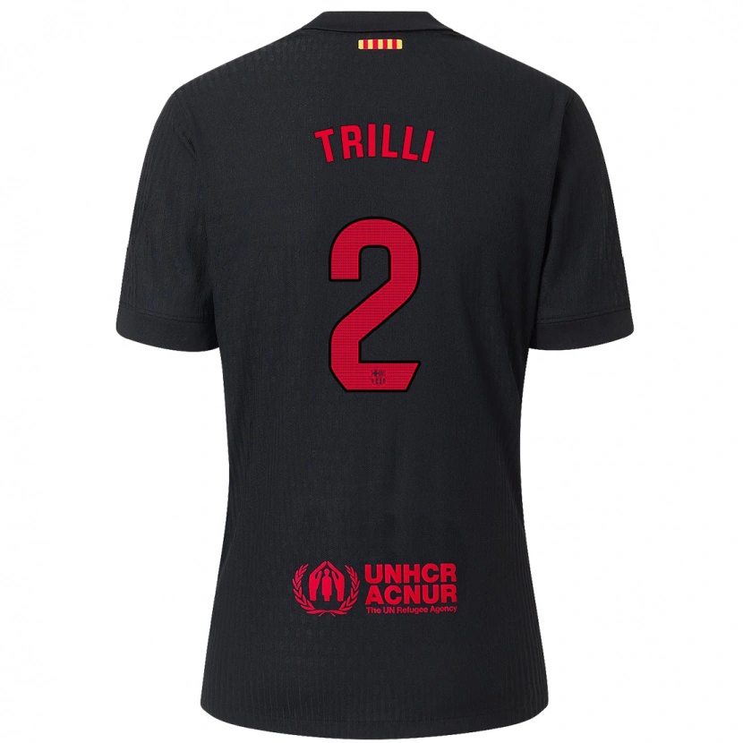 Danxen Hombre Camiseta Trilli #2 Negro Rojo 2ª Equipación 2024/25 La Camisa