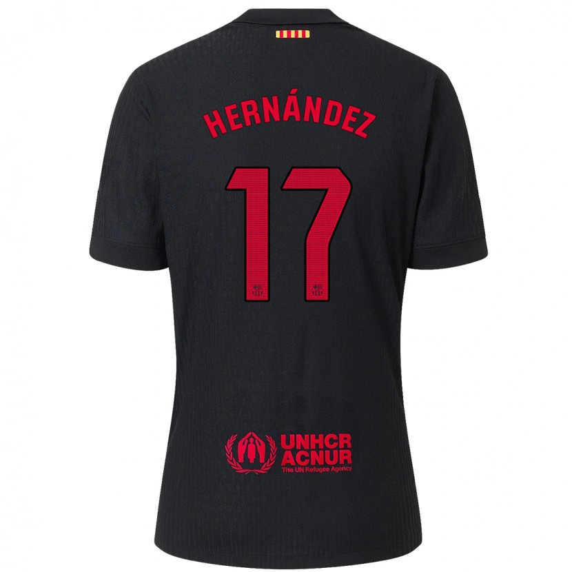 Danxen Hombre Camiseta Juan Hernández #17 Negro Rojo 2ª Equipación 2024/25 La Camisa