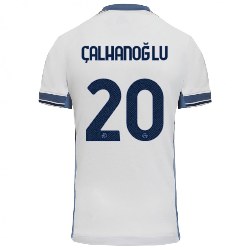 Danxen Hombre Camiseta Hakan Çalhanoğlu #20 Blanco Gris 2ª Equipación 2024/25 La Camisa