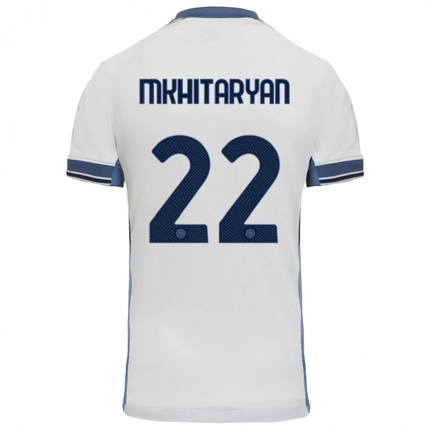 Danxen Hombre Camiseta Henrikh Mkhitaryan #22 Blanco Gris 2ª Equipación 2024/25 La Camisa