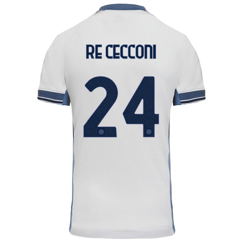 Danxen Hombre Camiseta Gabriele Re Cecconi #24 Blanco Gris 2ª Equipación 2024/25 La Camisa