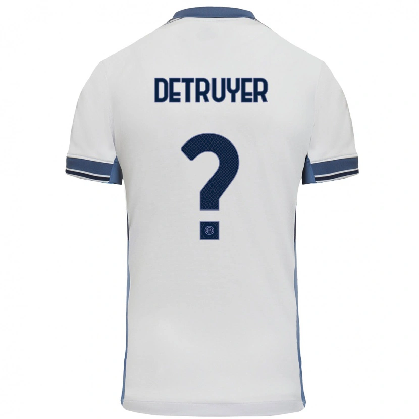 Danxen Hombre Camiseta Marie Detruyer #0 Blanco Gris 2ª Equipación 2024/25 La Camisa