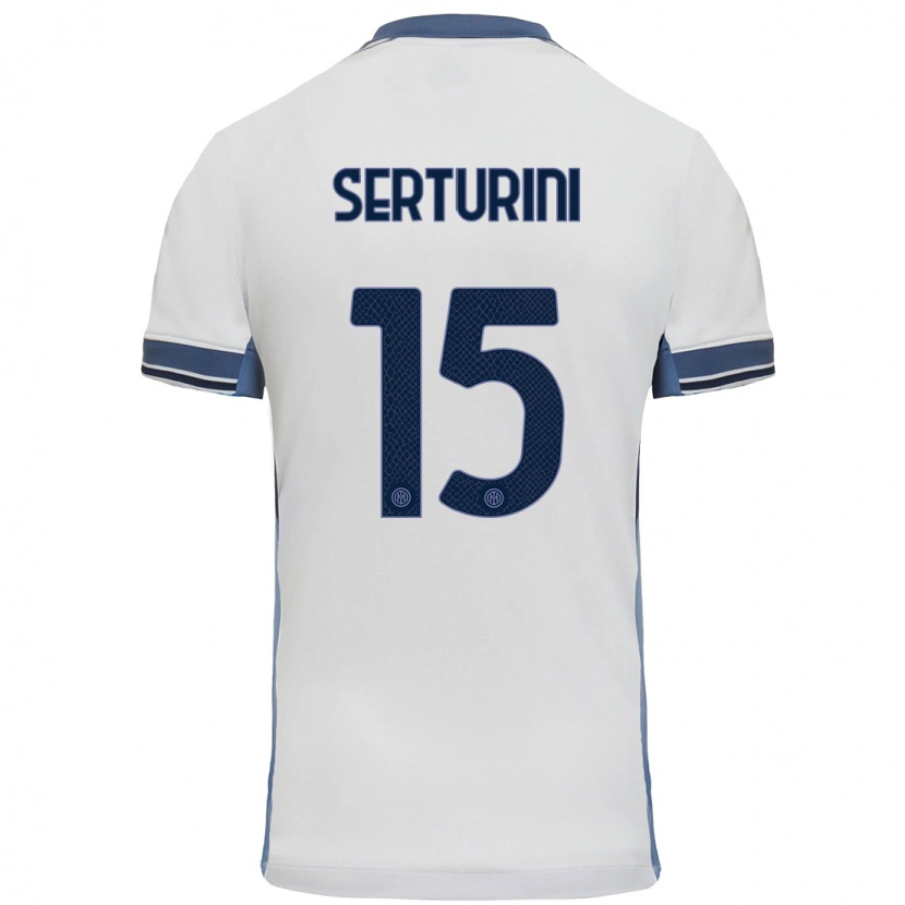 Danxen Hombre Camiseta Annamaria Serturini #15 Blanco Gris 2ª Equipación 2024/25 La Camisa