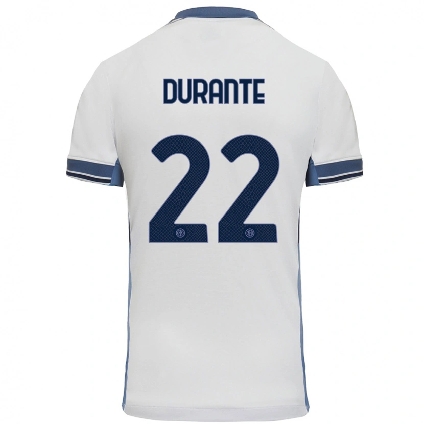 Danxen Hombre Camiseta Francesca Durante #22 Blanco Gris 2ª Equipación 2024/25 La Camisa