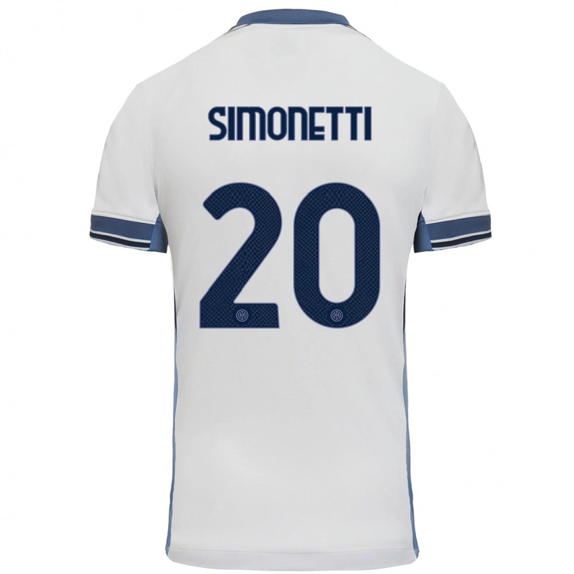 Danxen Hombre Camiseta Flaminia Simonetti #20 Blanco Gris 2ª Equipación 2024/25 La Camisa