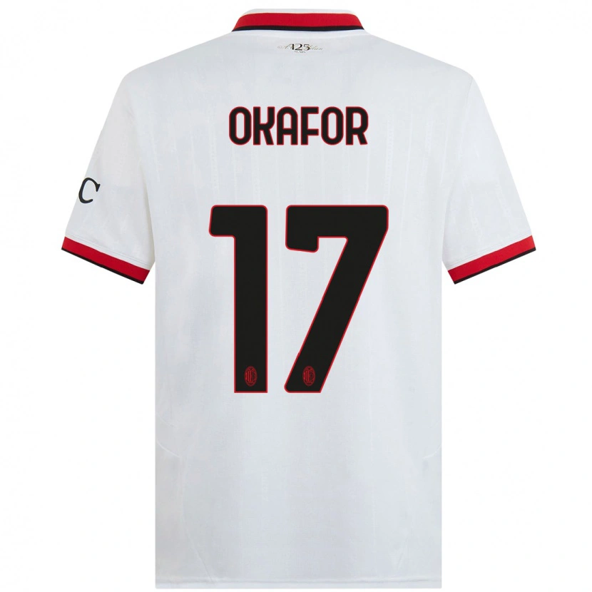 Danxen Hombre Camiseta Noah Okafor #17 Blanco Negro Rojo 2ª Equipación 2024/25 La Camisa