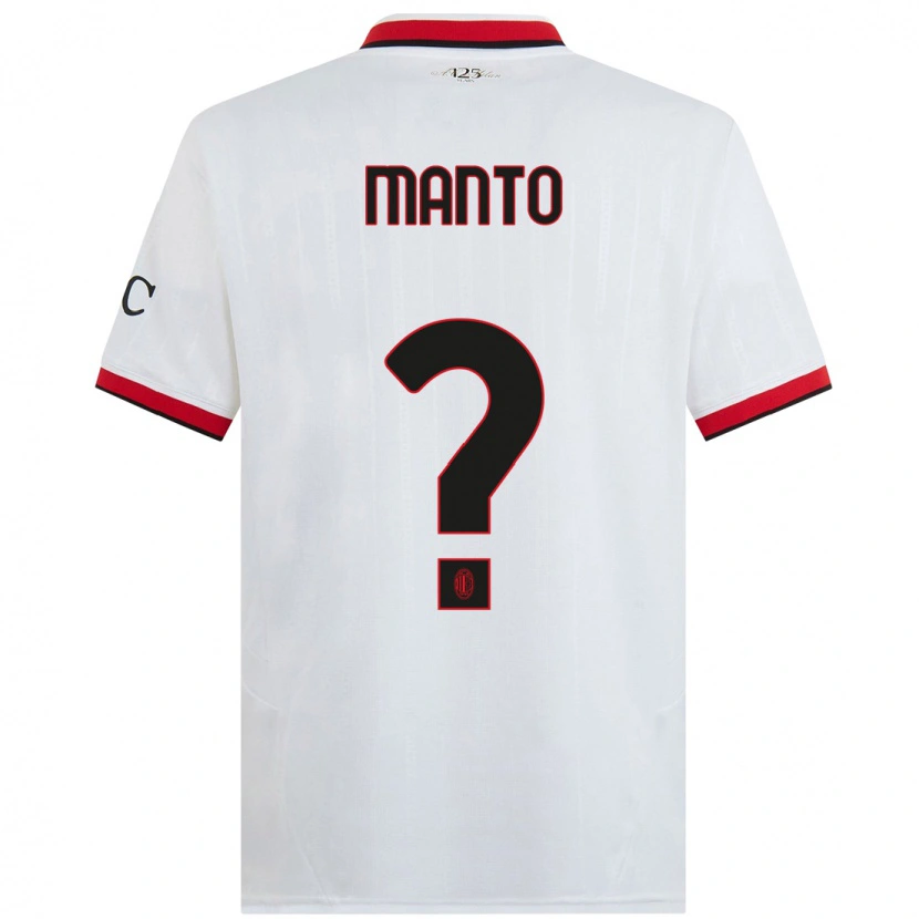 Danxen Hombre Camiseta Gaetano Manto #0 Blanco Negro Rojo 2ª Equipación 2024/25 La Camisa