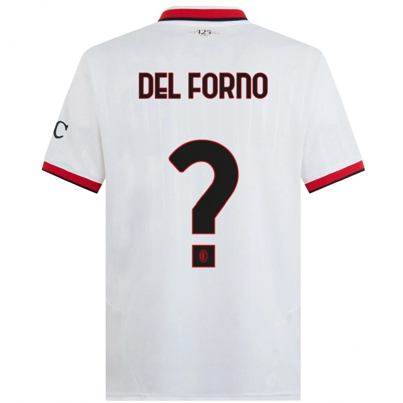 Danxen Hombre Camiseta Luca Del Forno #0 Blanco Negro Rojo 2ª Equipación 2024/25 La Camisa