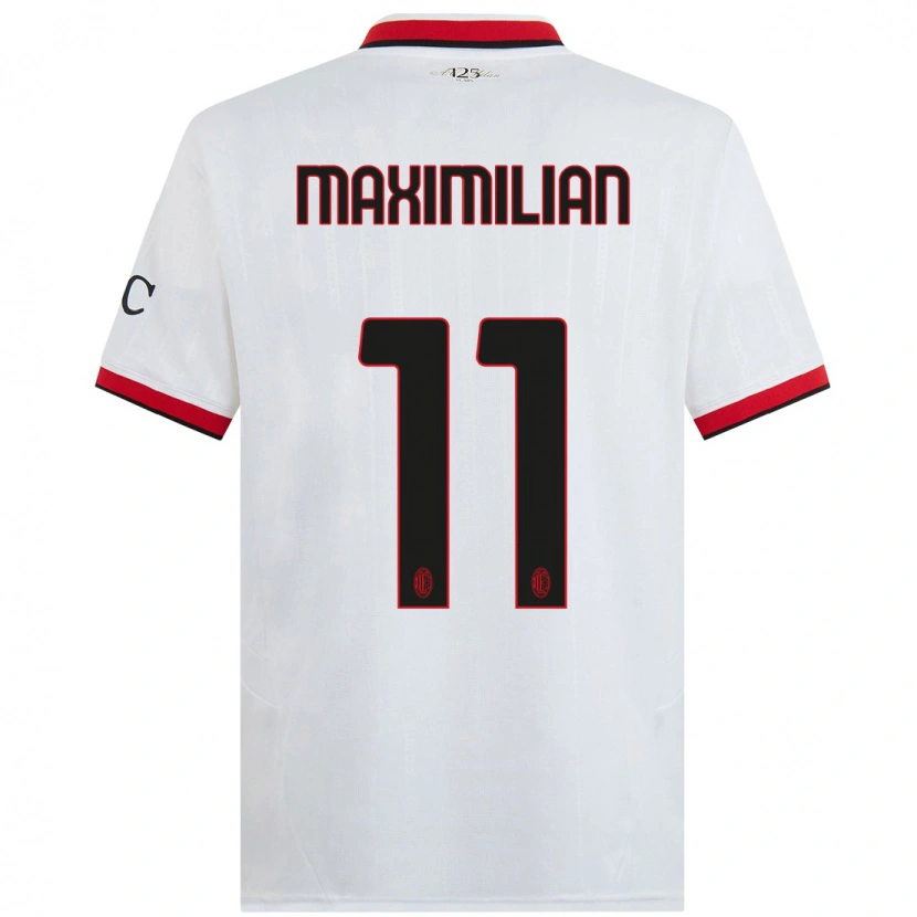 Danxen Hombre Camiseta Maximilian Ibrahimović #11 Blanco Negro Rojo 2ª Equipación 2024/25 La Camisa