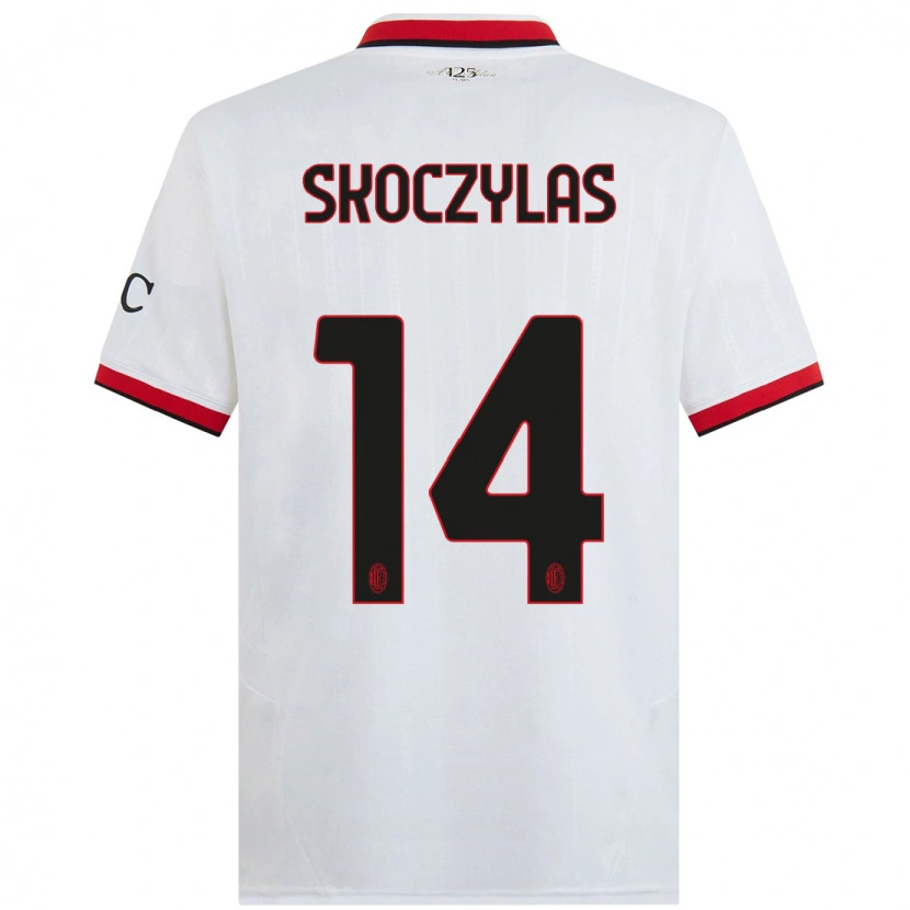 Danxen Hombre Camiseta Mateusz Skoczylas #14 Blanco Negro Rojo 2ª Equipación 2024/25 La Camisa