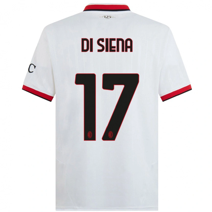 Danxen Hombre Camiseta Andrea Di Siena #17 Blanco Negro Rojo 2ª Equipación 2024/25 La Camisa