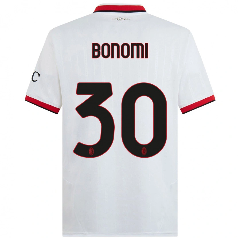 Danxen Hombre Camiseta Alessandro Bonomi #30 Blanco Negro Rojo 2ª Equipación 2024/25 La Camisa