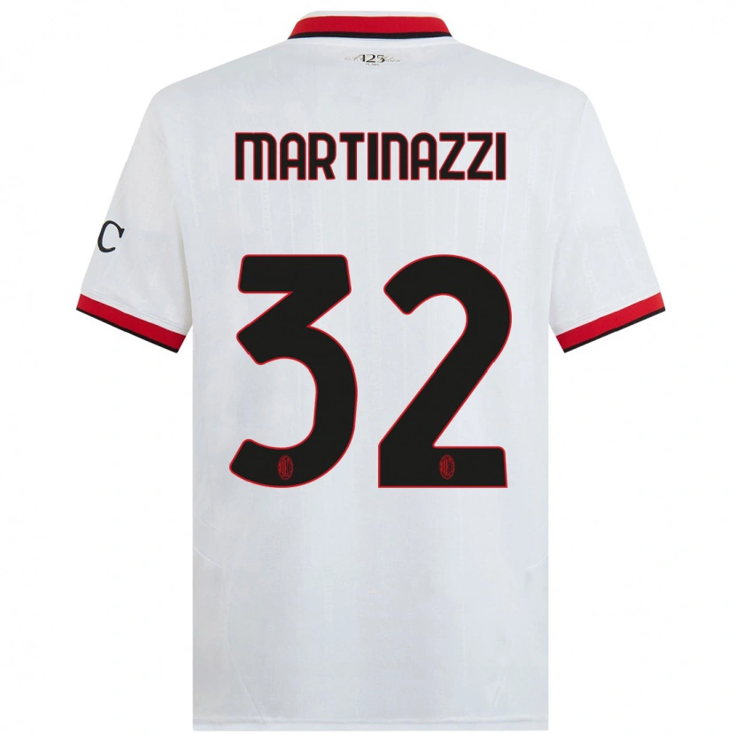 Danxen Hombre Camiseta Luca Martinazzi #32 Blanco Negro Rojo 2ª Equipación 2024/25 La Camisa