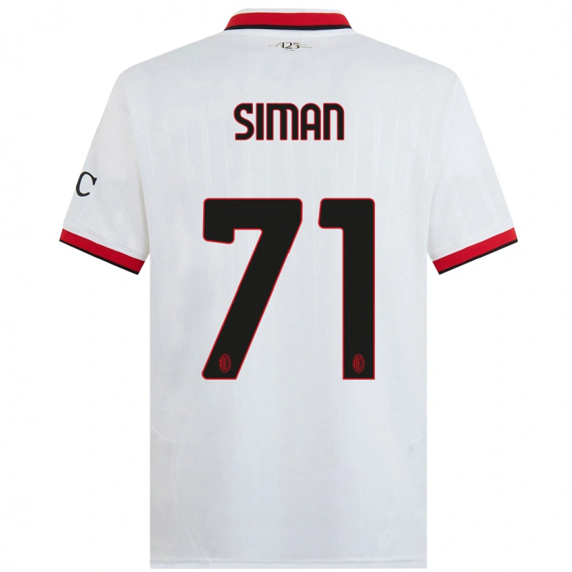 Danxen Hombre Camiseta Alexandru Șiman #71 Blanco Negro Rojo 2ª Equipación 2024/25 La Camisa