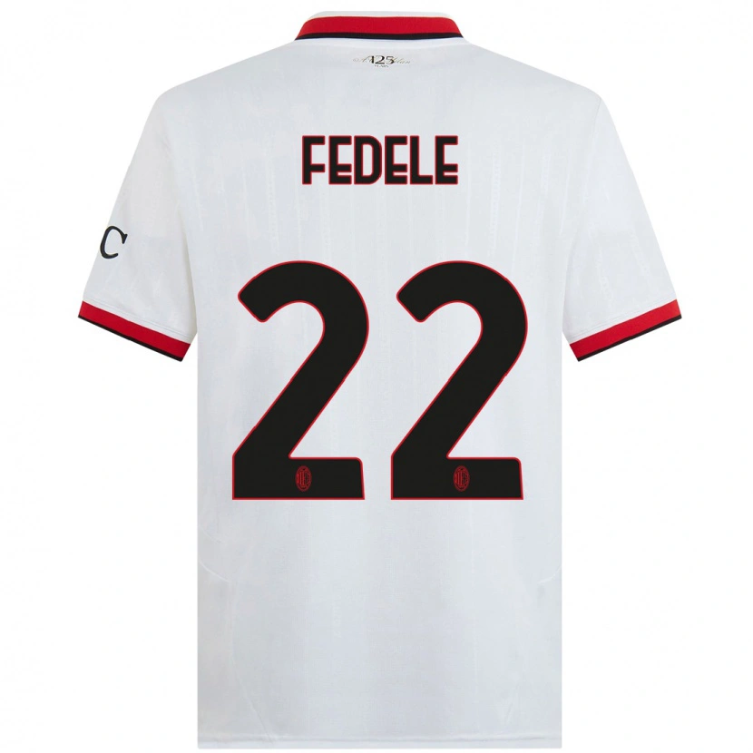 Danxen Hombre Camiseta Noemi Fedele #22 Blanco Negro Rojo 2ª Equipación 2024/25 La Camisa