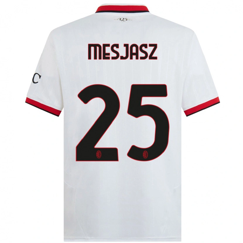 Danxen Hombre Camiseta Małgorzata Mesjasz #25 Blanco Negro Rojo 2ª Equipación 2024/25 La Camisa