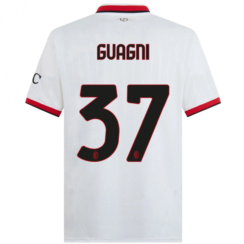 Danxen Hombre Camiseta Alia Guagni #37 Blanco Negro Rojo 2ª Equipación 2024/25 La Camisa