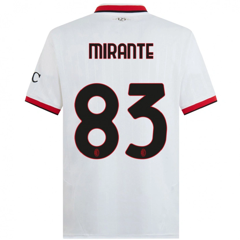 Danxen Hombre Camiseta Antonio Mirante #83 Blanco Negro Rojo 2ª Equipación 2024/25 La Camisa