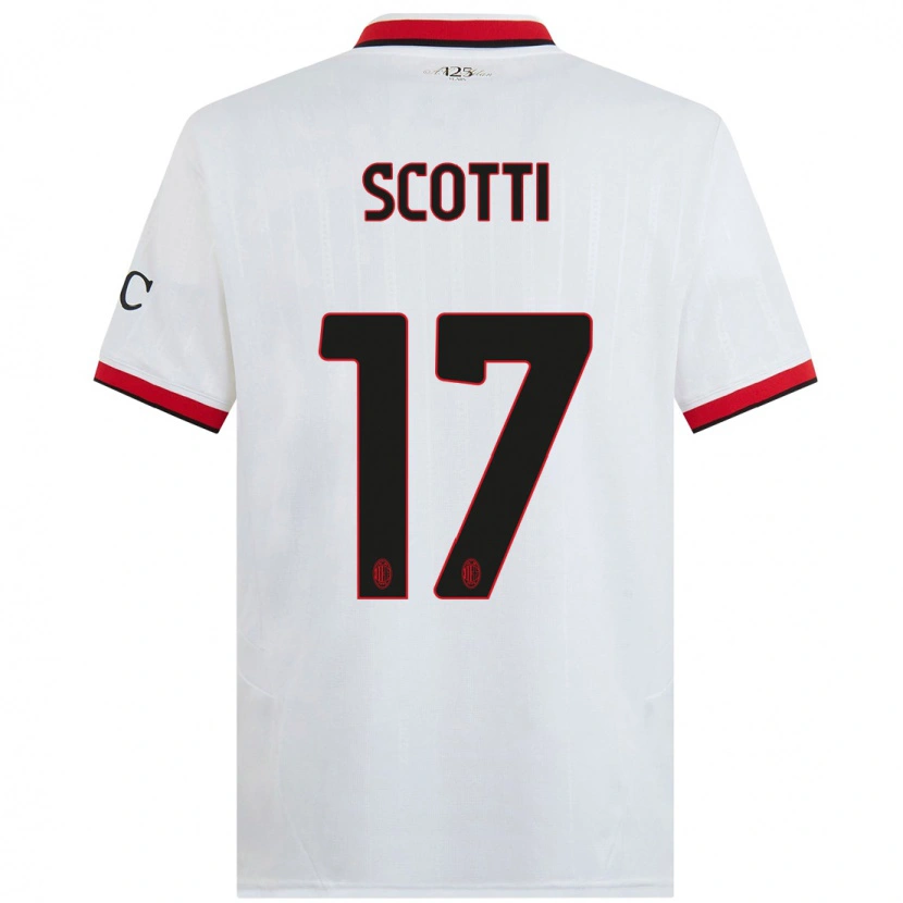 Danxen Hombre Camiseta Filippo Scotti #17 Blanco Negro Rojo 2ª Equipación 2024/25 La Camisa