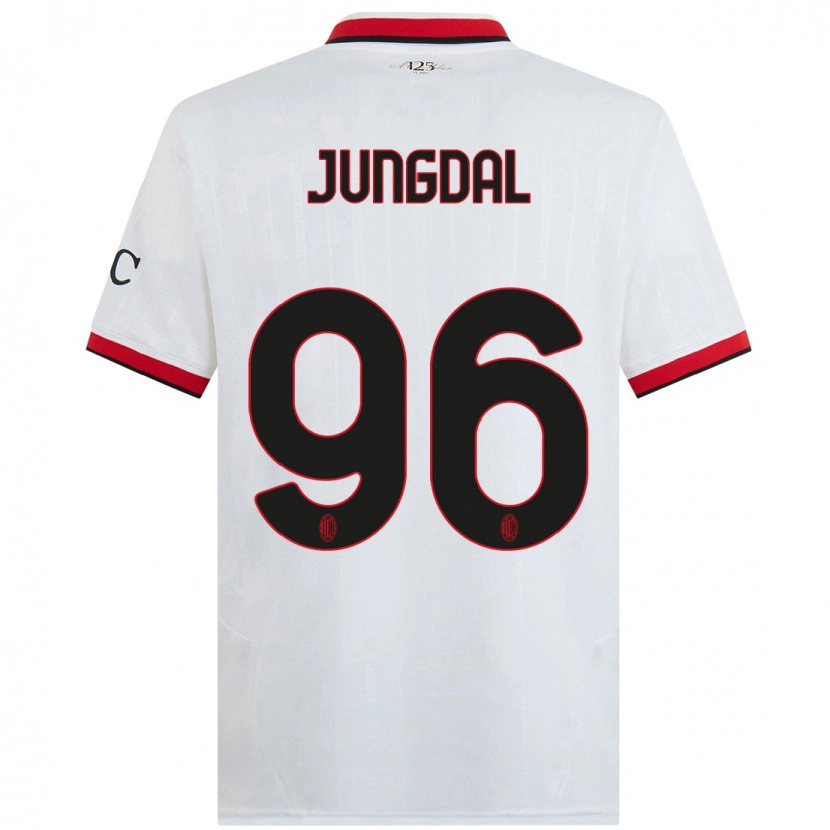 Danxen Hombre Camiseta Andreas Jungdal #96 Blanco Negro Rojo 2ª Equipación 2024/25 La Camisa