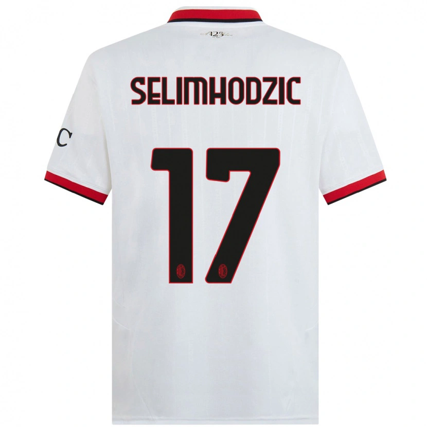 Danxen Hombre Camiseta Noa Selimhodzic #17 Blanco Negro Rojo 2ª Equipación 2024/25 La Camisa