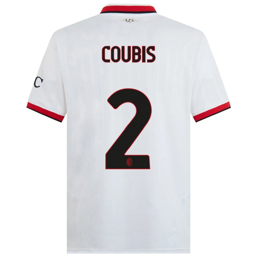 Danxen Hombre Camiseta Andrei Coubis #2 Blanco Negro Rojo 2ª Equipación 2024/25 La Camisa