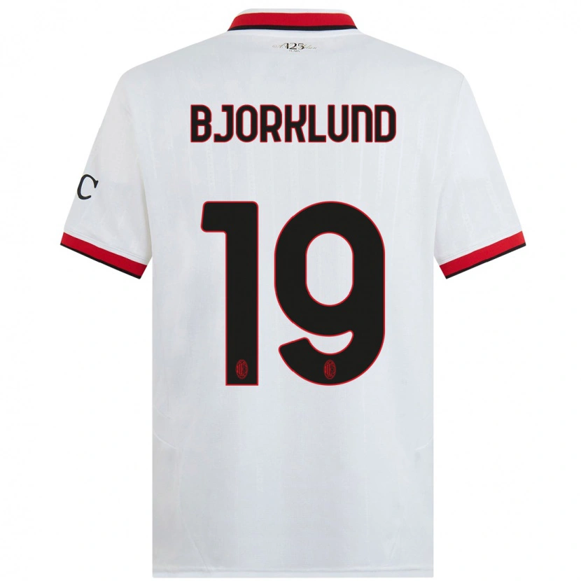 Danxen Hombre Camiseta Lukas Bjorklund #19 Blanco Negro Rojo 2ª Equipación 2024/25 La Camisa