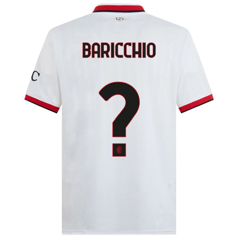 Danxen Hombre Camiseta Luca Baricchio #0 Blanco Negro Rojo 2ª Equipación 2024/25 La Camisa