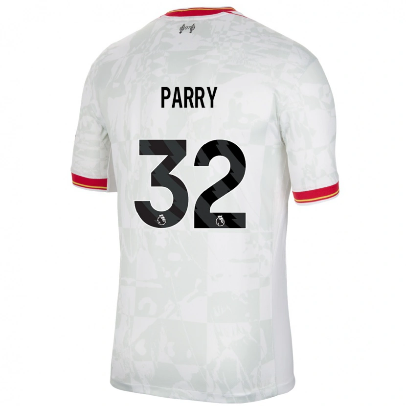 Danxen Hombre Camiseta Lucy Parry #32 Blanco Rojo Negro Equipación Tercera 2024/25 La Camisa