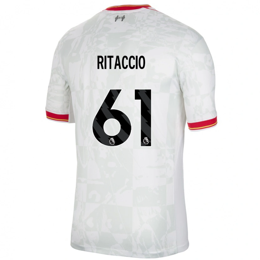 Danxen Hombre Camiseta Matteo Ritaccio #61 Blanco Rojo Negro Equipación Tercera 2024/25 La Camisa